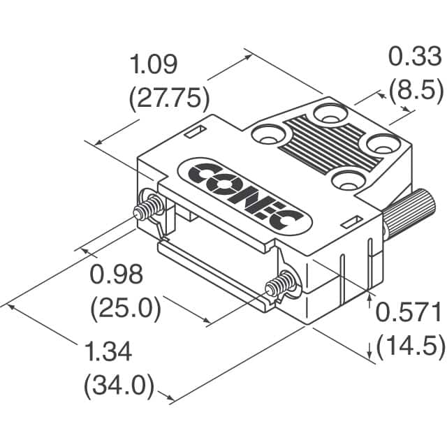 165X10909XE Conec  Capots de connecteurs D-Sub en forme de D